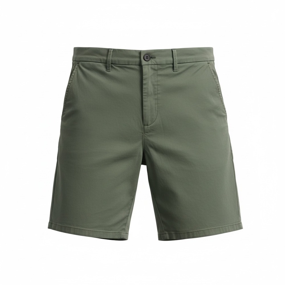 Gap‎ Mens 8 Inch Chino Shorts Olive Green Size 30 Flat Front Cotton Twill